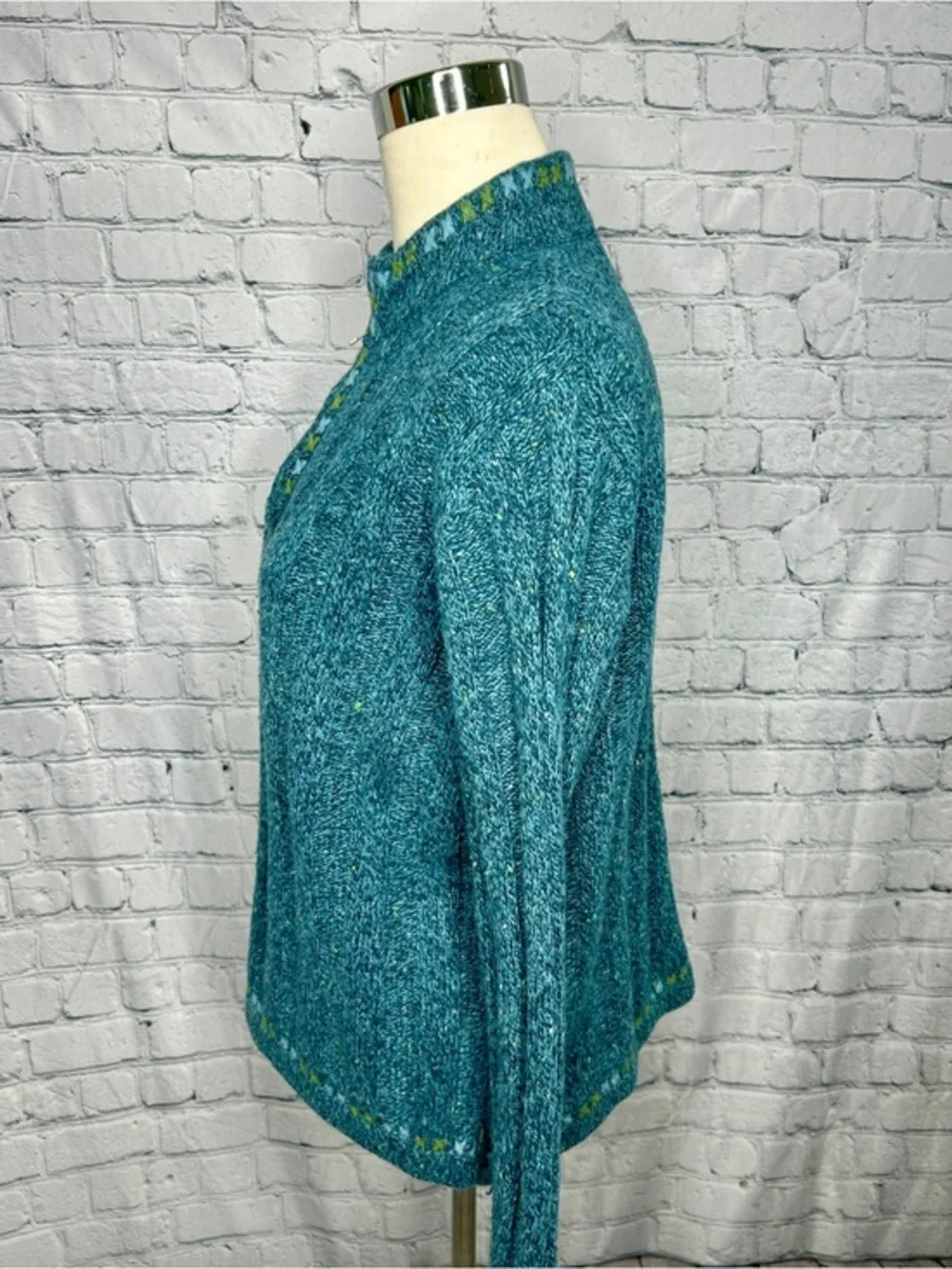 Vintage Woolrich Sweater Womens Large Wool Blend Quarter Zip Mock Neck Blue USA